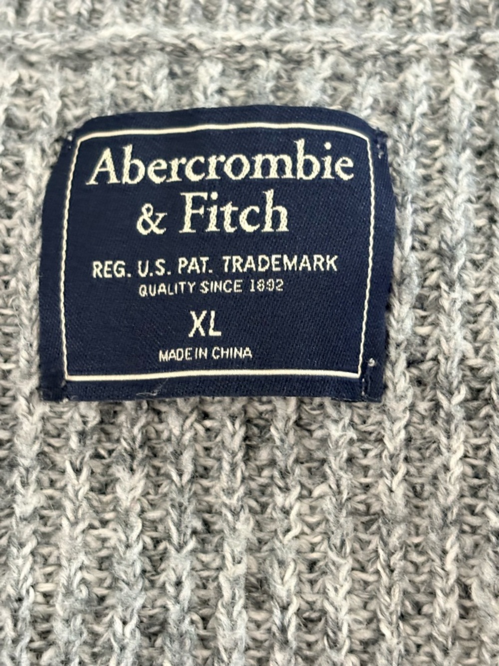 Abercrombie & Fitch Gray Ribbed Wrap Sweater XL - Picture 4 of 6